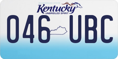 KY license plate 046UBC