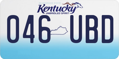 KY license plate 046UBD