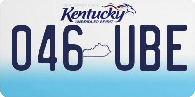 KY license plate 046UBE