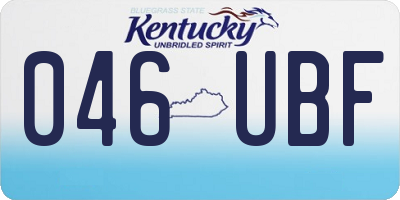 KY license plate 046UBF