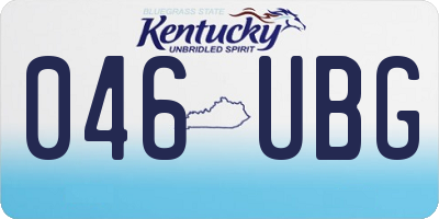 KY license plate 046UBG