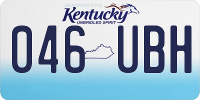 KY license plate 046UBH