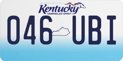 KY license plate 046UBI