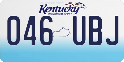 KY license plate 046UBJ