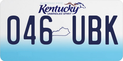 KY license plate 046UBK
