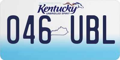 KY license plate 046UBL