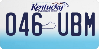 KY license plate 046UBM