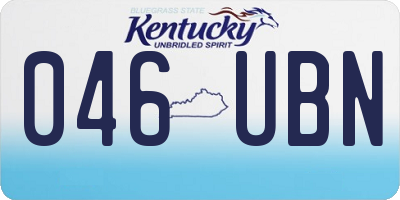 KY license plate 046UBN