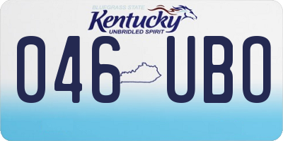 KY license plate 046UBO