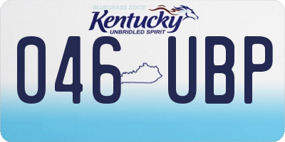 KY license plate 046UBP