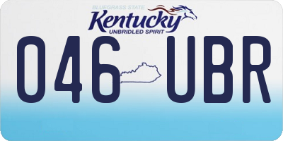 KY license plate 046UBR