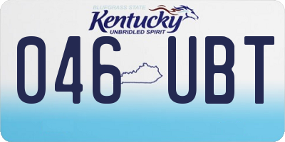 KY license plate 046UBT