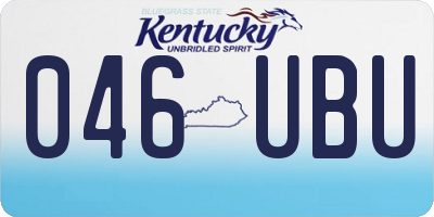 KY license plate 046UBU