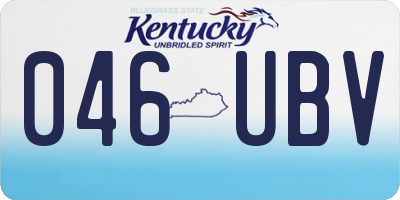 KY license plate 046UBV