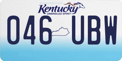 KY license plate 046UBW