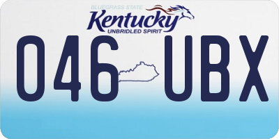 KY license plate 046UBX