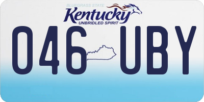 KY license plate 046UBY