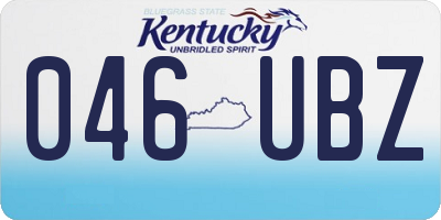 KY license plate 046UBZ