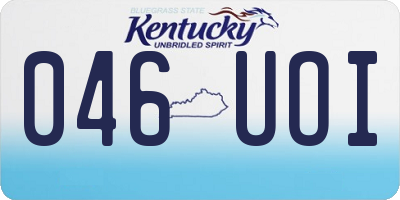 KY license plate 046UOI