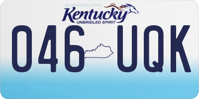 KY license plate 046UQK