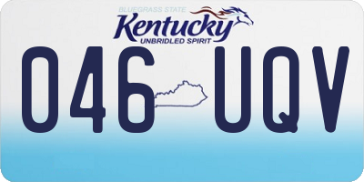 KY license plate 046UQV