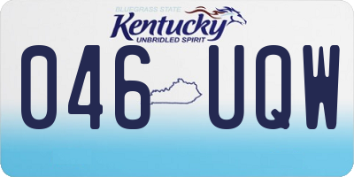 KY license plate 046UQW