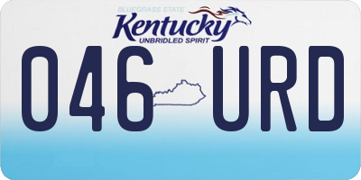 KY license plate 046URD