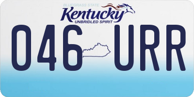 KY license plate 046URR