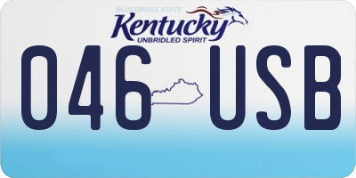 KY license plate 046USB