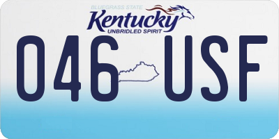 KY license plate 046USF