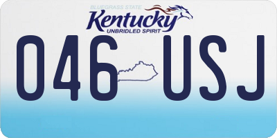 KY license plate 046USJ