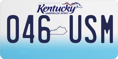 KY license plate 046USM