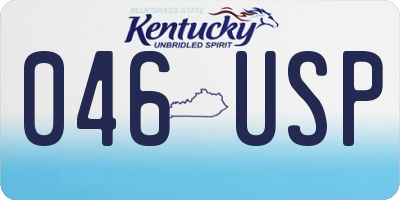KY license plate 046USP