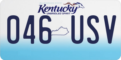 KY license plate 046USV