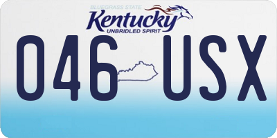 KY license plate 046USX