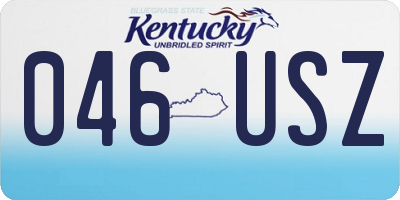 KY license plate 046USZ