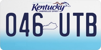 KY license plate 046UTB