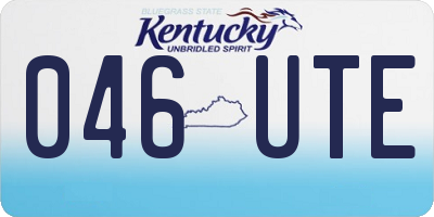 KY license plate 046UTE