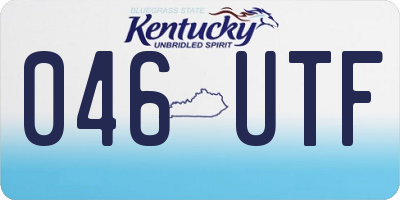 KY license plate 046UTF