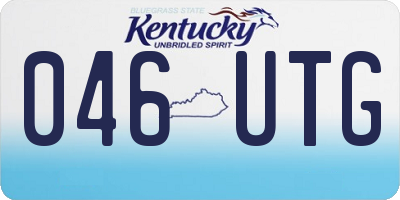 KY license plate 046UTG