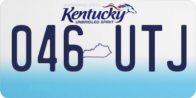 KY license plate 046UTJ