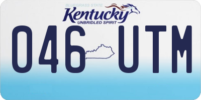 KY license plate 046UTM