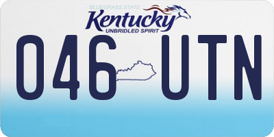 KY license plate 046UTN