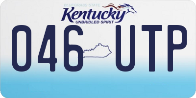 KY license plate 046UTP