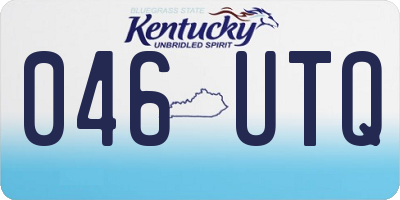 KY license plate 046UTQ