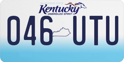 KY license plate 046UTU