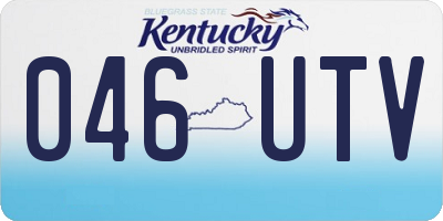 KY license plate 046UTV