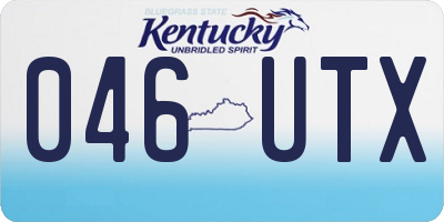 KY license plate 046UTX