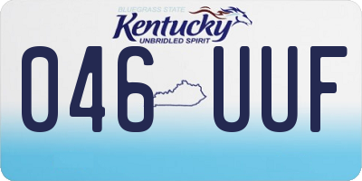 KY license plate 046UUF