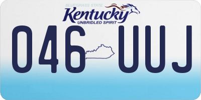 KY license plate 046UUJ